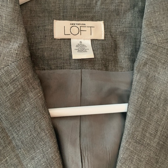LOFT suit, silver, jacket, crop pant, full pant - Picture 2 of 2